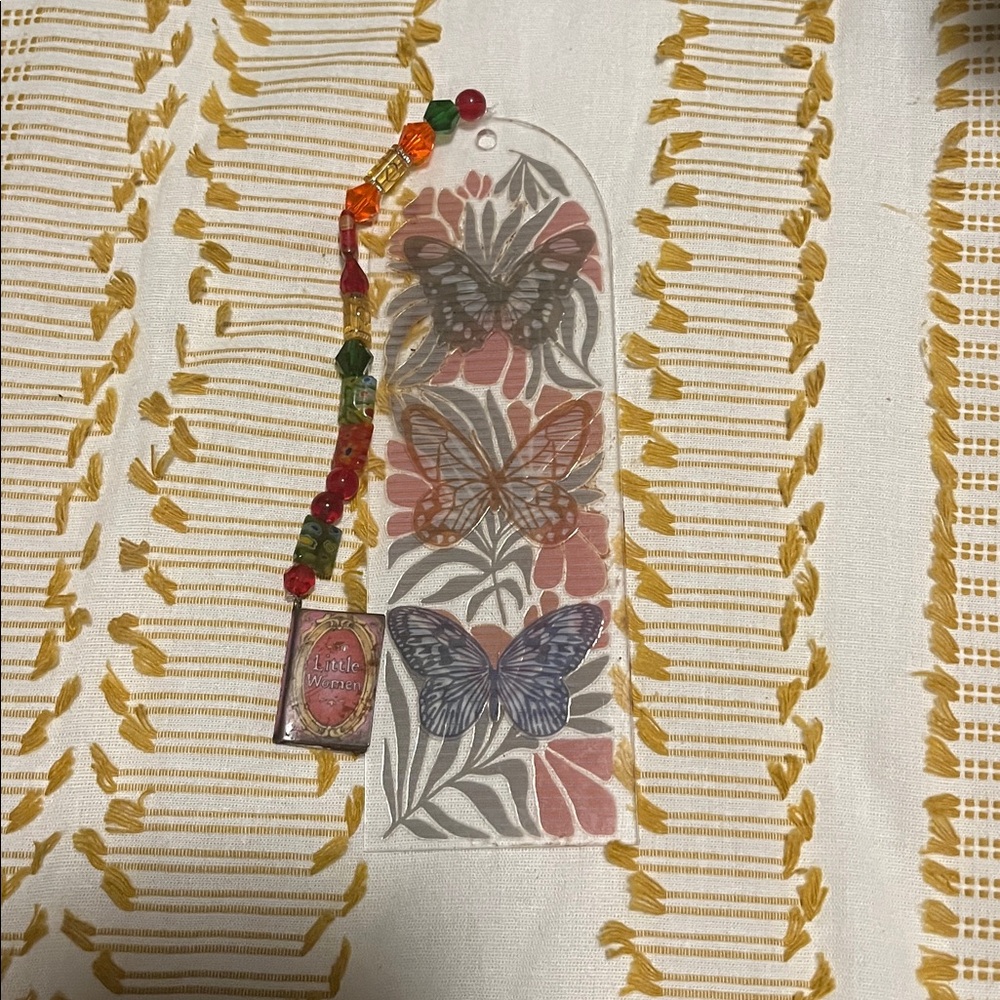 Colorful Butterfly Bookmark with Beaded Tassel